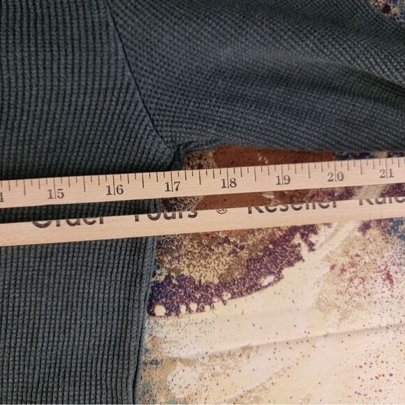 Arizona Jean Co Men's Shirt Small Green Long Sleeve Thermal Crew Neck Waffle - Picture 13 of 13